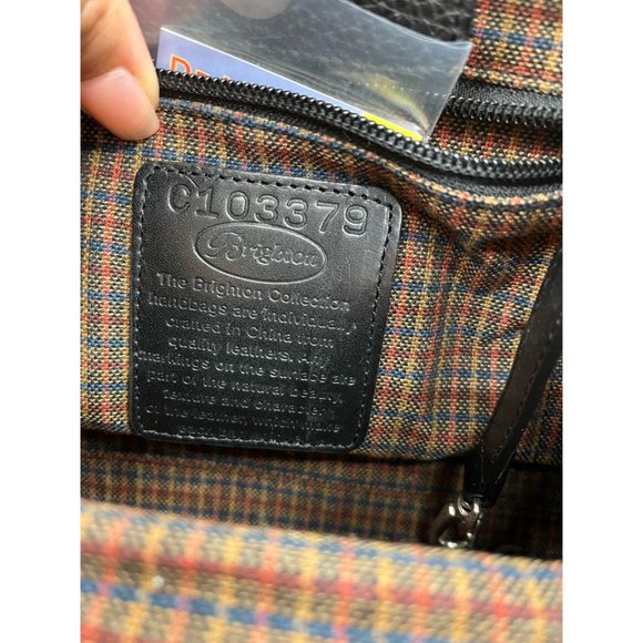 Brighton Womens Shoulder Bag Black Leather Magnetic Basket Weave S - Picture 9 of 12